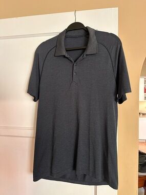 lululemon athletica Men's Charcoal Short-Sleeve Polo